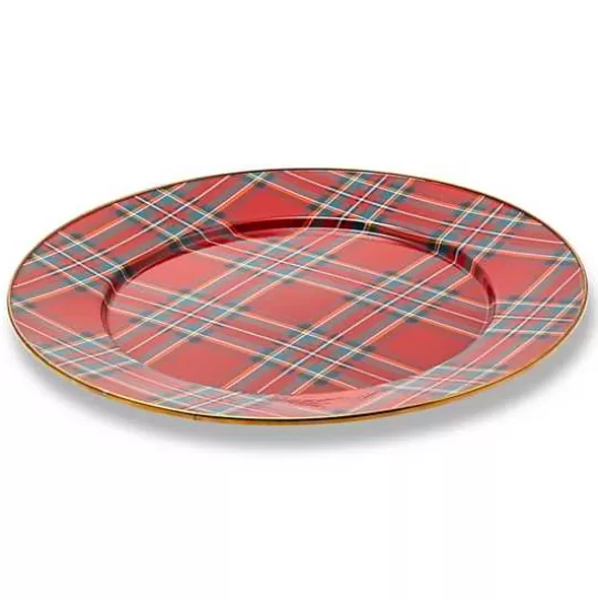 Cheap MacKenzie-Childs Tartastic Enamel Serving Platter - Red