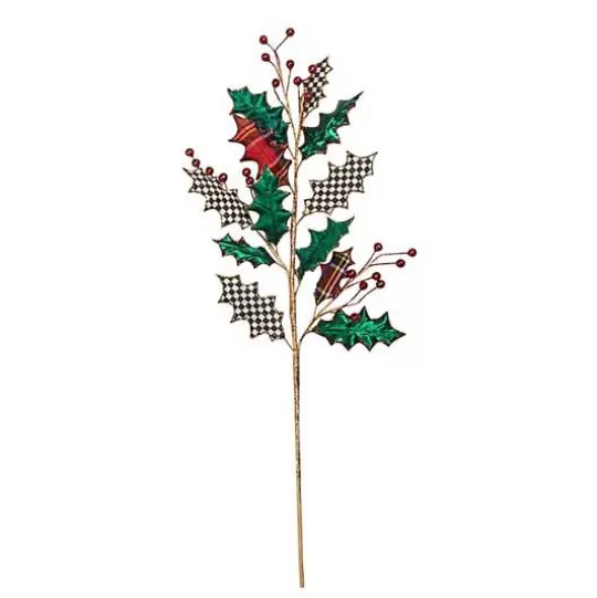 Outlet MacKenzie-Childs Tartastic Holly Spray Stem