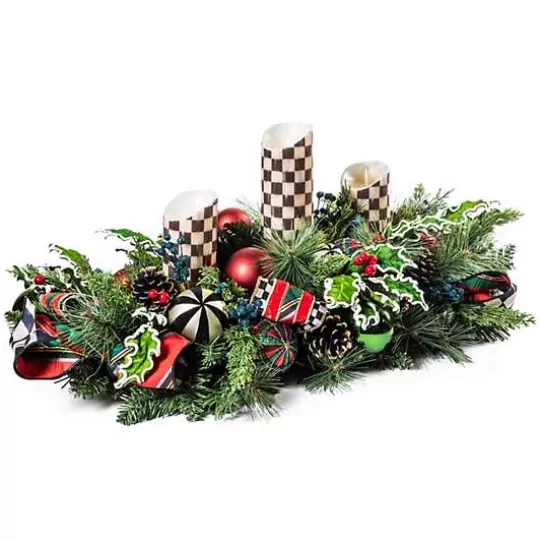 Online MacKenzie-Childs Tartastic Triple Candle Centerpiece