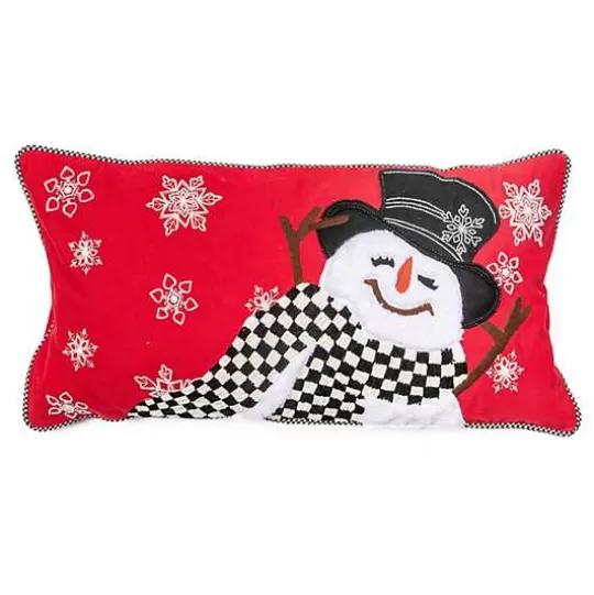 Flash Sale MacKenzie-Childs Top Hat Snowman Lumbar Pillow