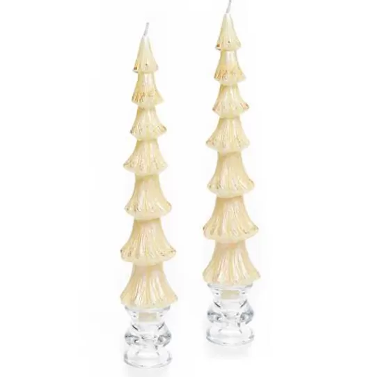 Sale MacKenzie-Childs Tree Dinner Candles - 12 - Ivory - Set of 2