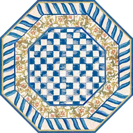 Sale MacKenzie-Childs Truly Royal Check 6' Octagon Washable Rug