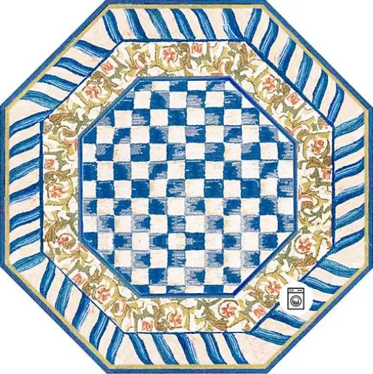 Sale MacKenzie-Childs Truly Royal Check 6' Octagon Washable Rug