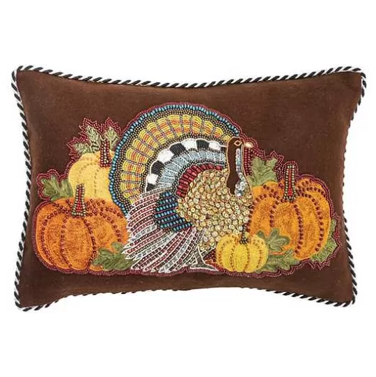 Clearance MacKenzie-Childs Turkey Day Lumbar Pillow