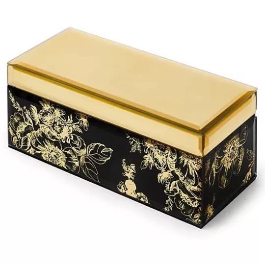 Sale MacKenzie-Childs Twilight Toile Decorative Box with Gold Hinged Lid
