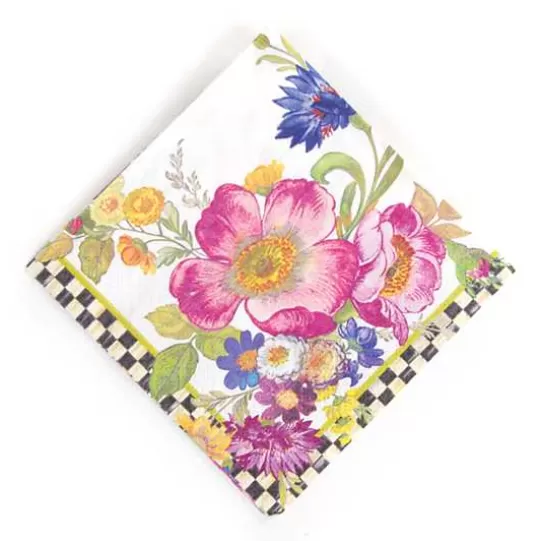 Discount MacKenzie-Childs White Flower Market Cocktail Paper Napkins