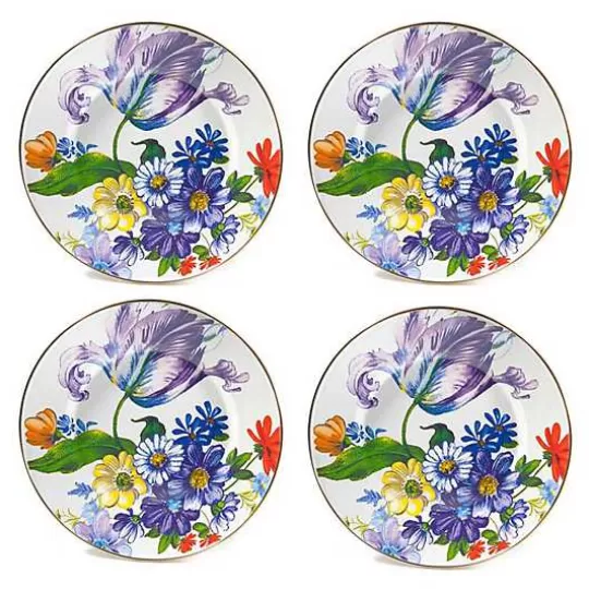 Store MacKenzie-Childs White Flower Market Dinner Plates, Set of 4