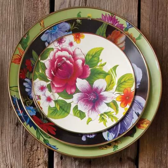 Sale MacKenzie-Childs White Flower Market Salad/Dessert Plate