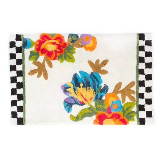 Store MacKenzie-Childs White Flower Market Standard Bath Rug