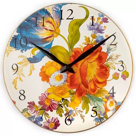 Store MacKenzie-Childs White Flower Market Wall Clock