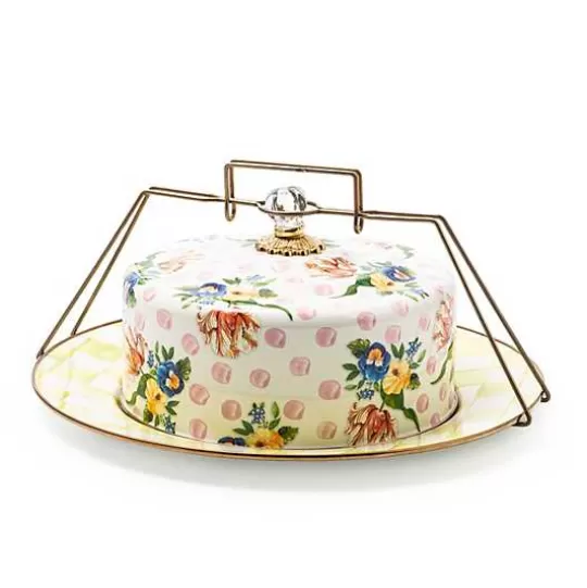 Shop MacKenzie-Childs Wildflowers Pink Cake Carrier