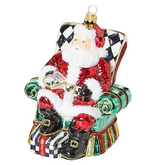 Best Sale MacKenzie-Childs Wish List Santa Glass Ornament